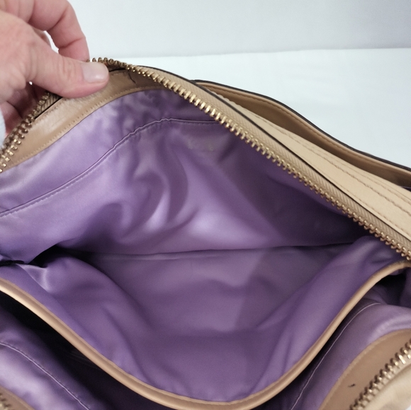 Coach Addison Spectacular Handcrafted Beige Leather Satchel Tote Shoulder Bag - Picture 9 of 14